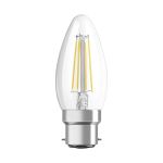 Osram Classic LED B22d Candle Filament Clear 4W 470lm - 827 Extra Warm White | Replaces 40W