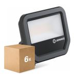 Multipack 6x Ledvance LED Floodlight Aluminium Black 17W 2200lm 100D - 830 Warm White | IP66 - Symmetrical