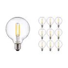 Multipack 10x Noxion Pro Classic LED E27 Globe Filament Clear 95mm 8W 806lm - 827 Extra Warm White | Dimmable - Replaces 60W