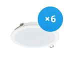 Multipack 6x Philips LED Downlight DN065B Metal White 12W 1200lm 110D - 830 Warm White | 175mm - Cutout 150mm - IP20
