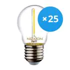 Multipack 25x Noxion Lucent LED E27 Ball Filament Clear 1.4W 136LM - 827 Extra Warm White | Replaces 15W
