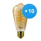 Multipack 10x Philips MASTER Value LED Bulb E27 Edison Filament Gold 4W 250lm - 818 Extra Warm White | Dimmable - Replaces 25W